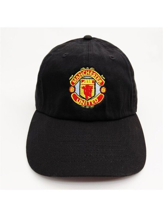 Manchester United FC Embroidered Dad Hat - Black Cotton Cap - USA Made - Devils